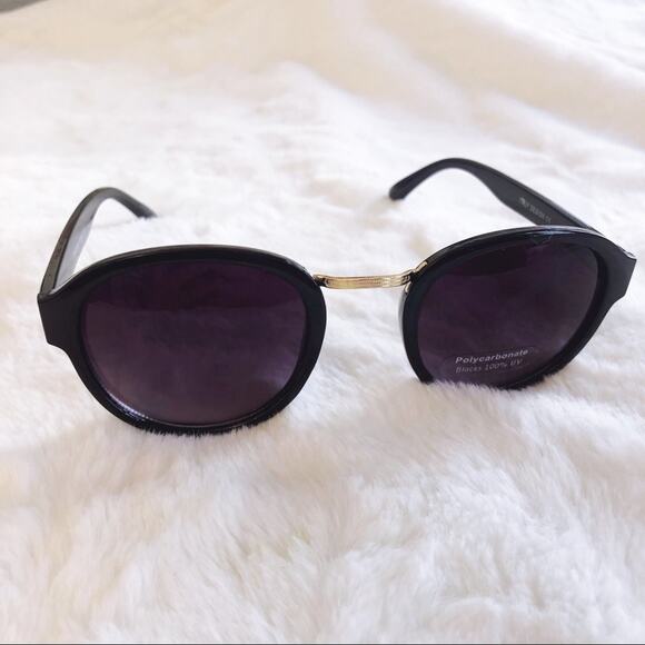 Mya Black & Gold Round Fashion Sunglasses - Picture 6 of 10